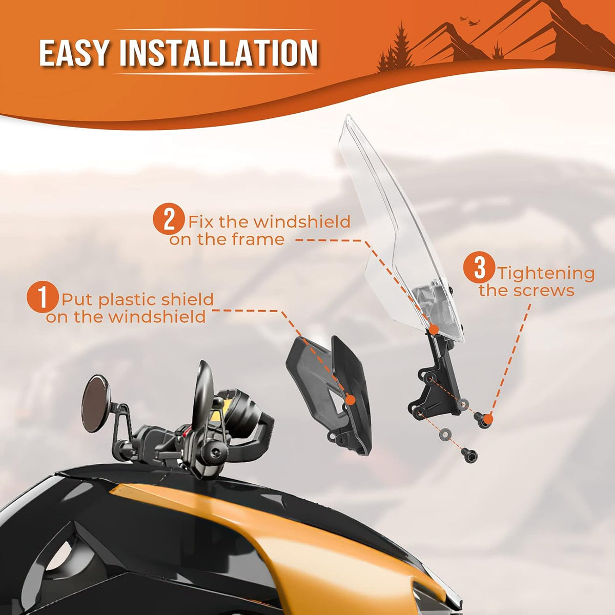 Windshield Compatible with Can-Am Ryker T465039