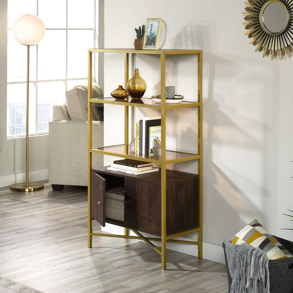 Bookcase with Doors, Rich Walnut Finish M23252