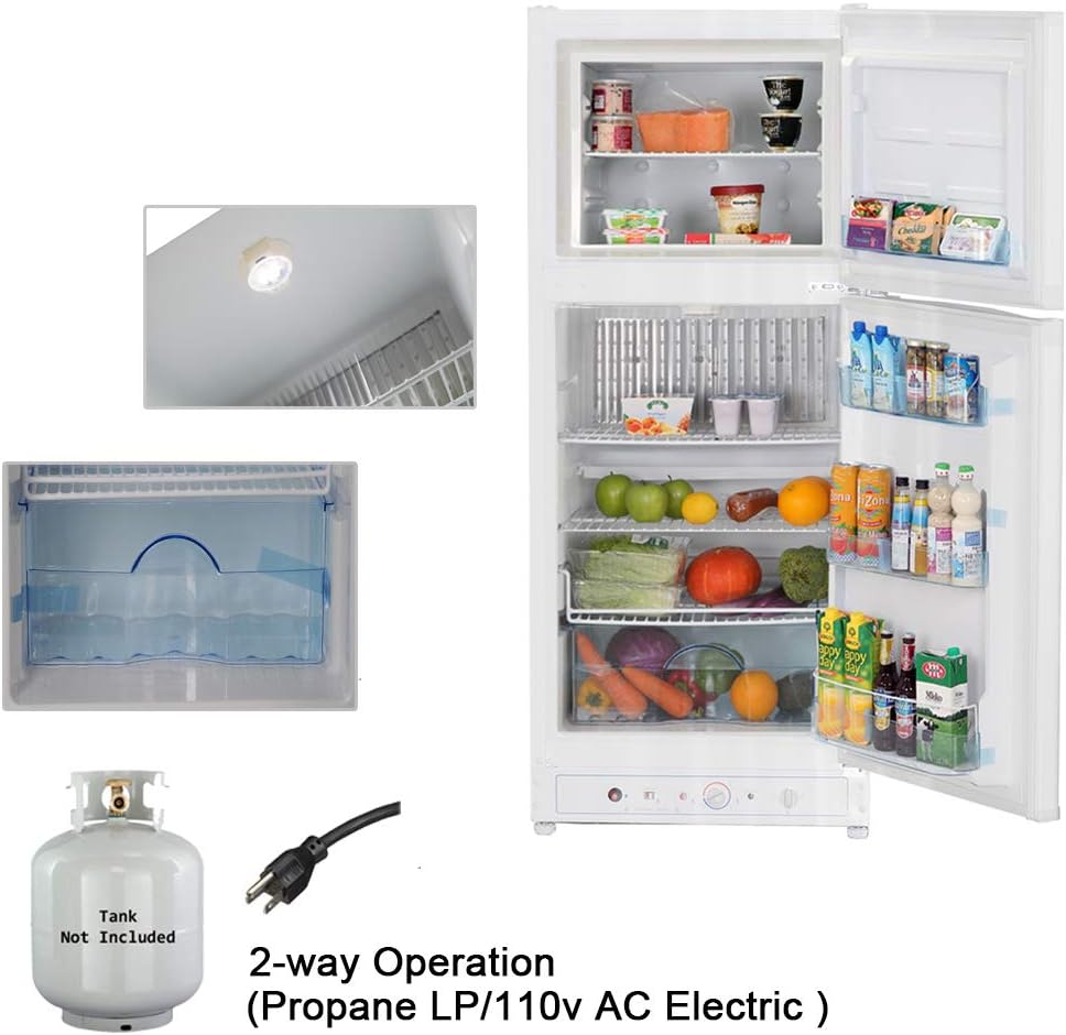 6.1 Cu.ft White Propane Refrigerator with Freezer Z394