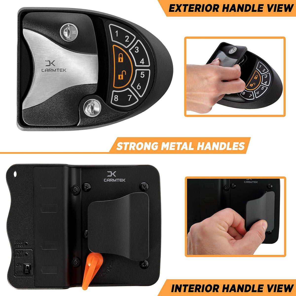 Keyless RV Door Lock Latch Handle with Deadbolt, Keypad and Fob E1484