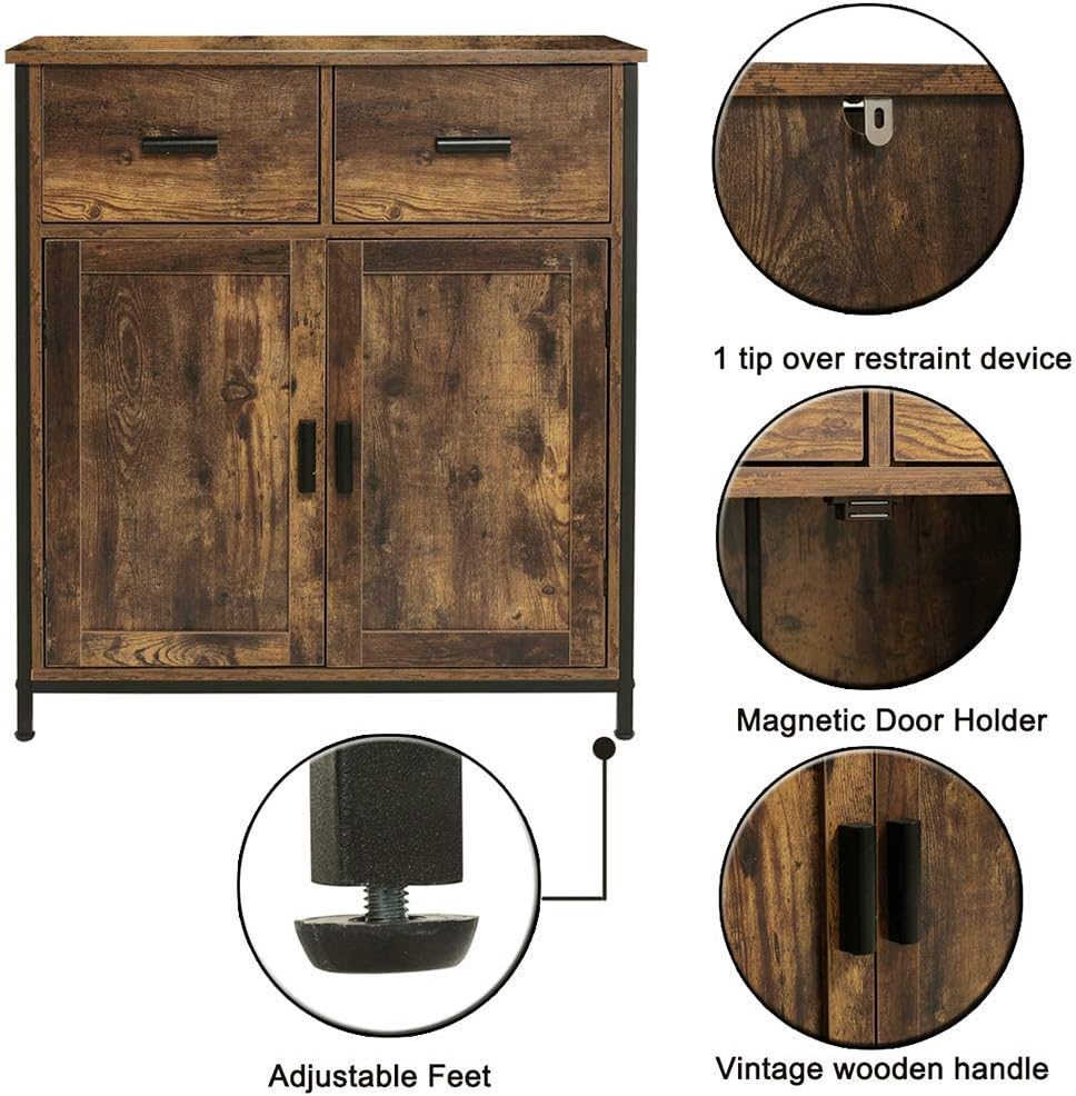 Industrial Storage Cabinet with 2 Drawers and Doors Z458401