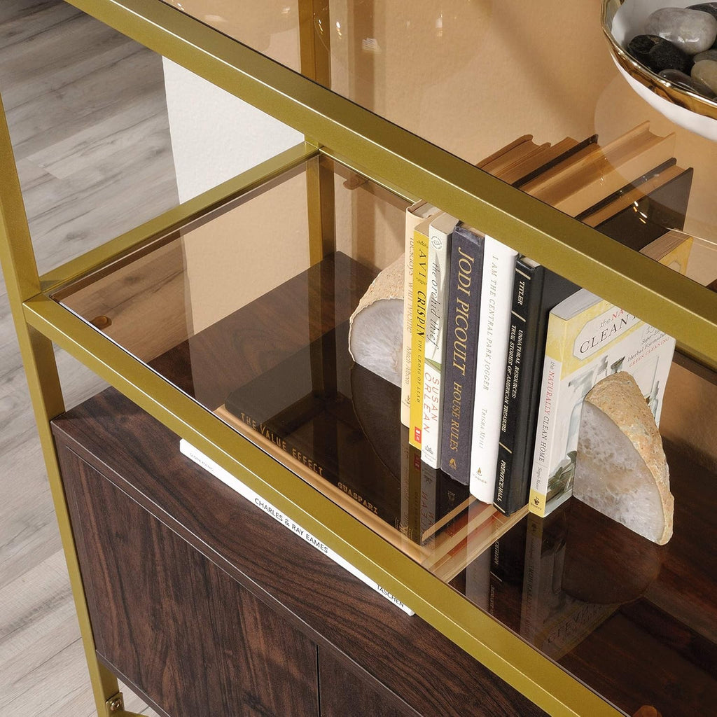 Bookcase with Doors, Rich Walnut Finish M23252
