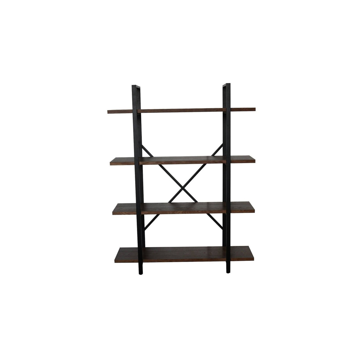 Walnut Brown 4 Shelf Etagere Bookcase S33638
