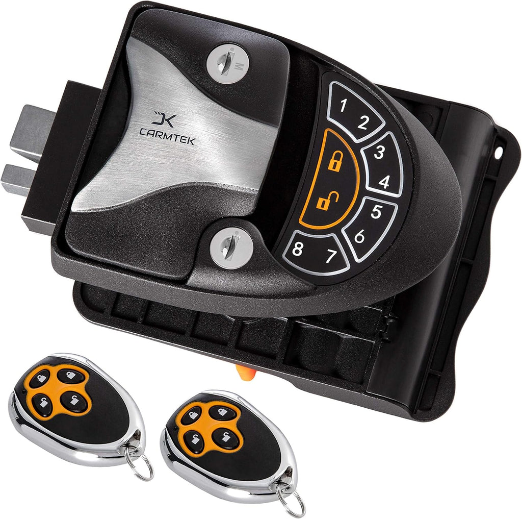 Keyless RV Door Lock Latch Handle with Deadbolt, Keypad and Fob E1484
