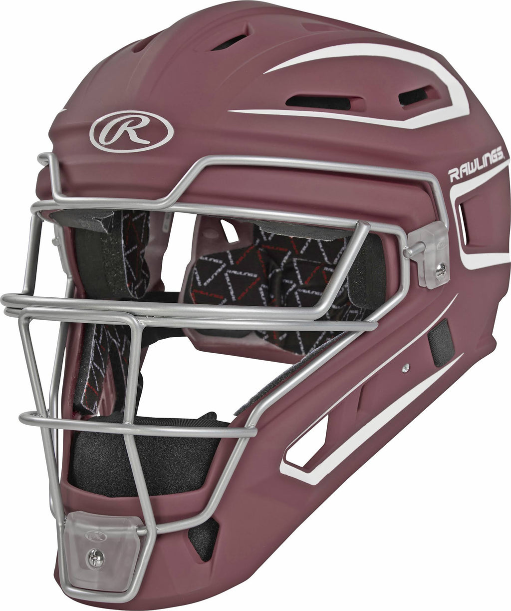 Maroon White Two-Tone Catcher's Helmet L73859