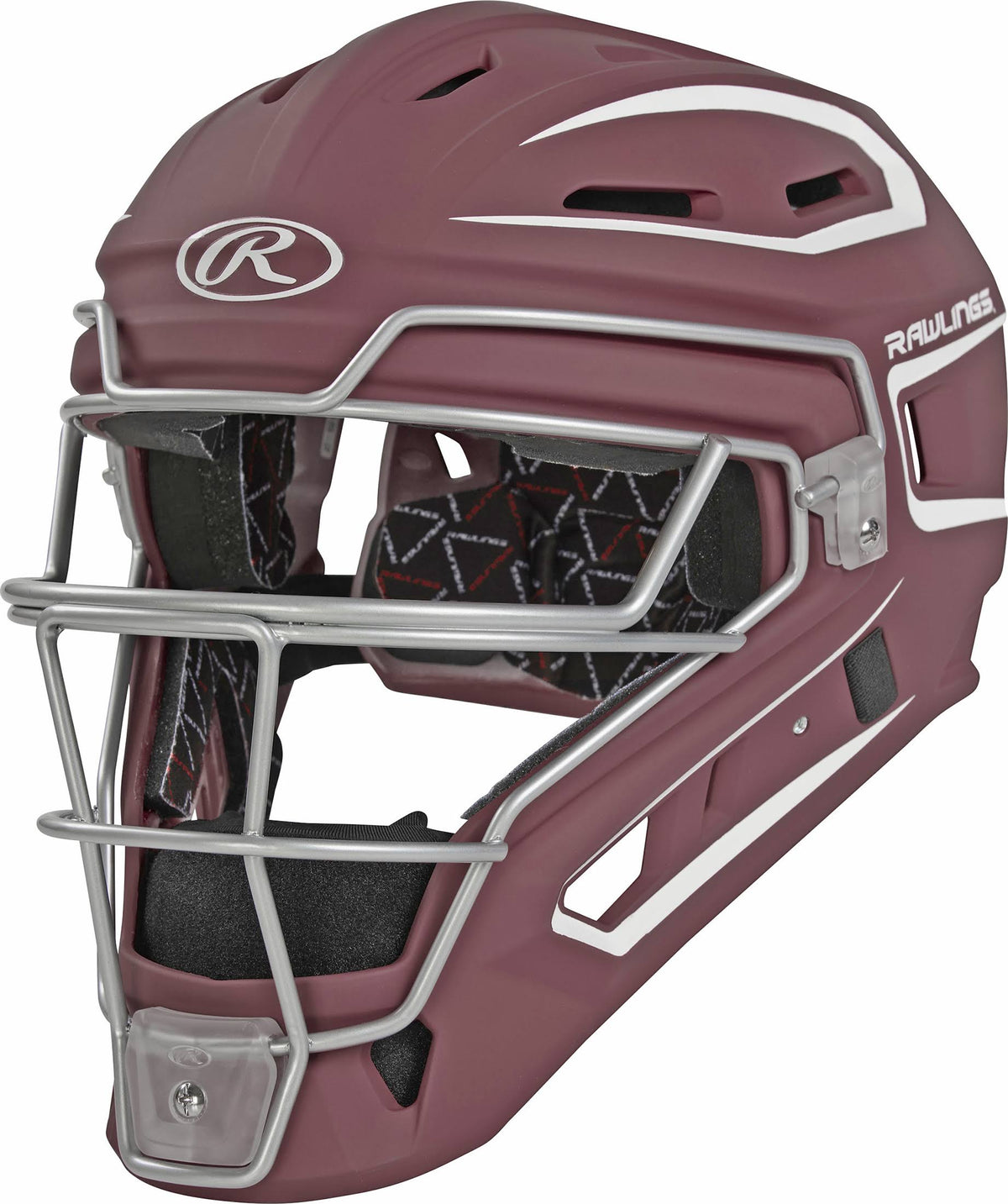Maroon White Two-Tone Catcher's Helmet L73859