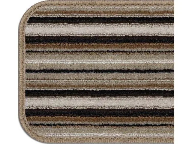 Set of 15 Skid-Resistant Carpet Stair Treads Mocha Brown Stripe 9 in. x 36 in. D879