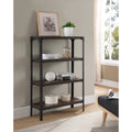 Antique Walnut and Metal 4 Tier Bookcase N356