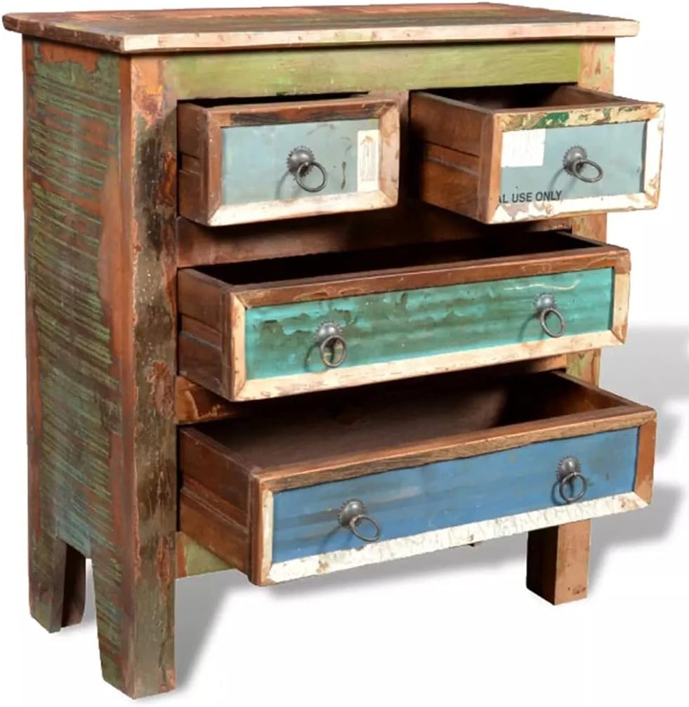 Solid Reclaimed Wood Cabinet 4 Drawers S502862