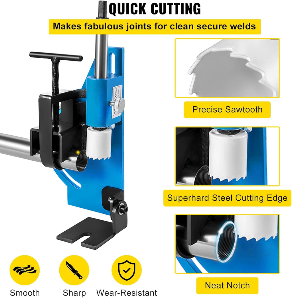 60 Degree Pipe Tubing Notcher with 13 Pc Hole Saw and Case A968