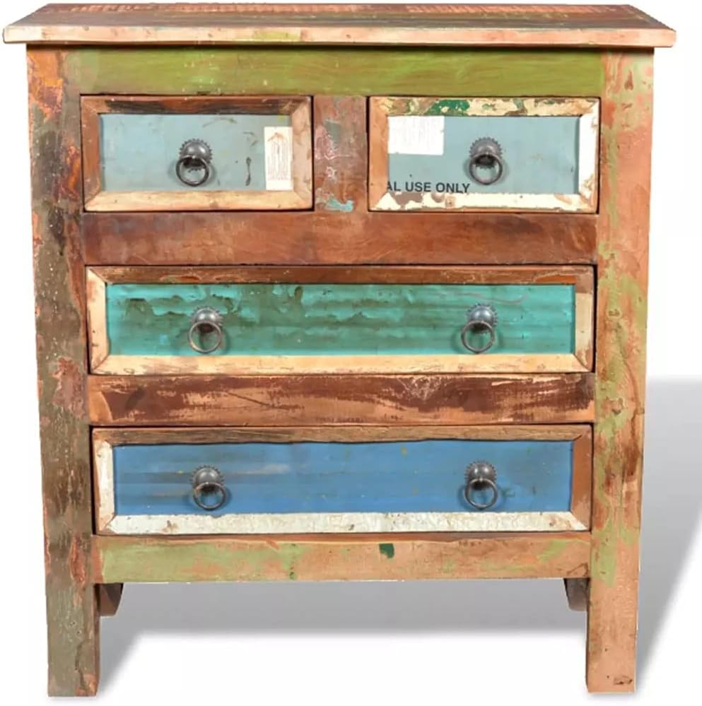 Solid Reclaimed Wood Cabinet 4 Drawers S502862