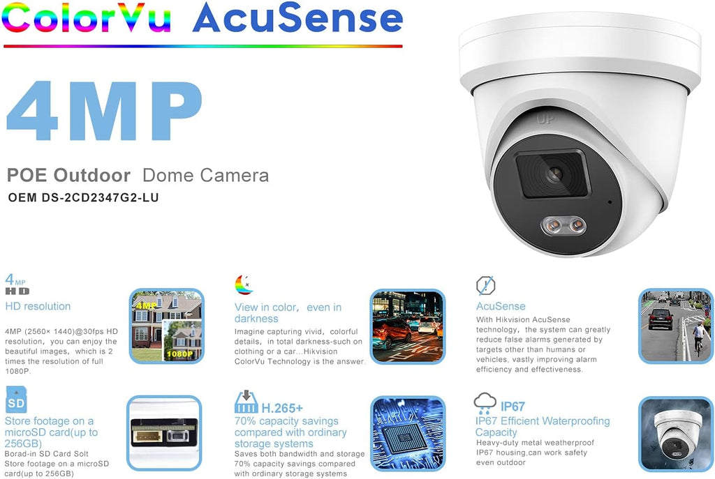 4MP POE IP Camera Built-in Microphone IP67 Waterproof A2489