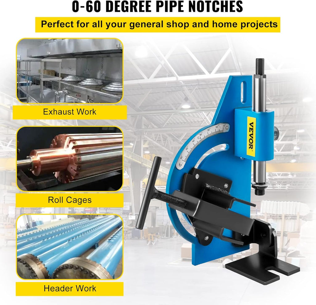 60 Degree Pipe Tubing Notcher with 13 Pc Hole Saw and Case A968