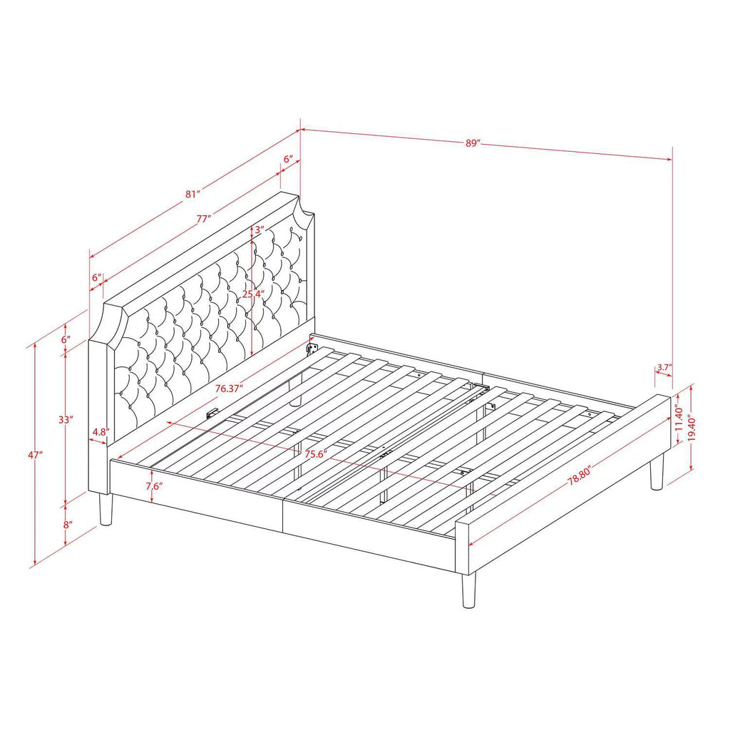 3 Pieces Wood King Bedroom Set G9645