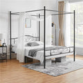 Black Queen Canopied Platform Bed C487544