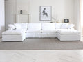 White Convertible Sectional Sofa with 2 Ottomans Z615