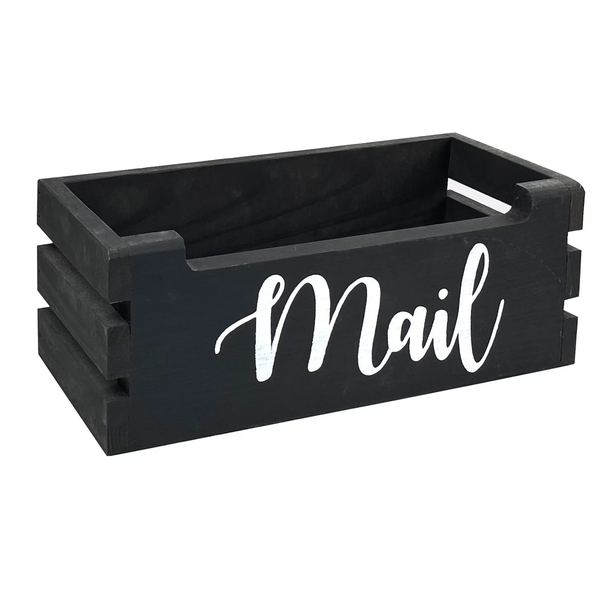 Rustic Wood Mail Holder Storage Box B80422