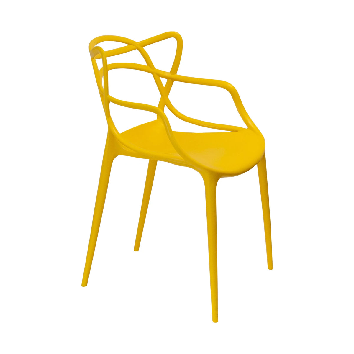Yellow Molded Plastic Dining Chair Set of 2 Q459375