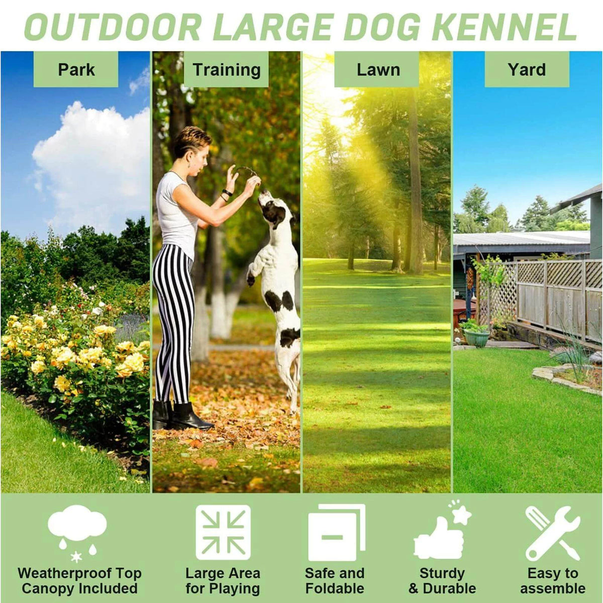 8'x4'x6' Heavy Duty Dog Kennel with Water-Resistant Cover R206