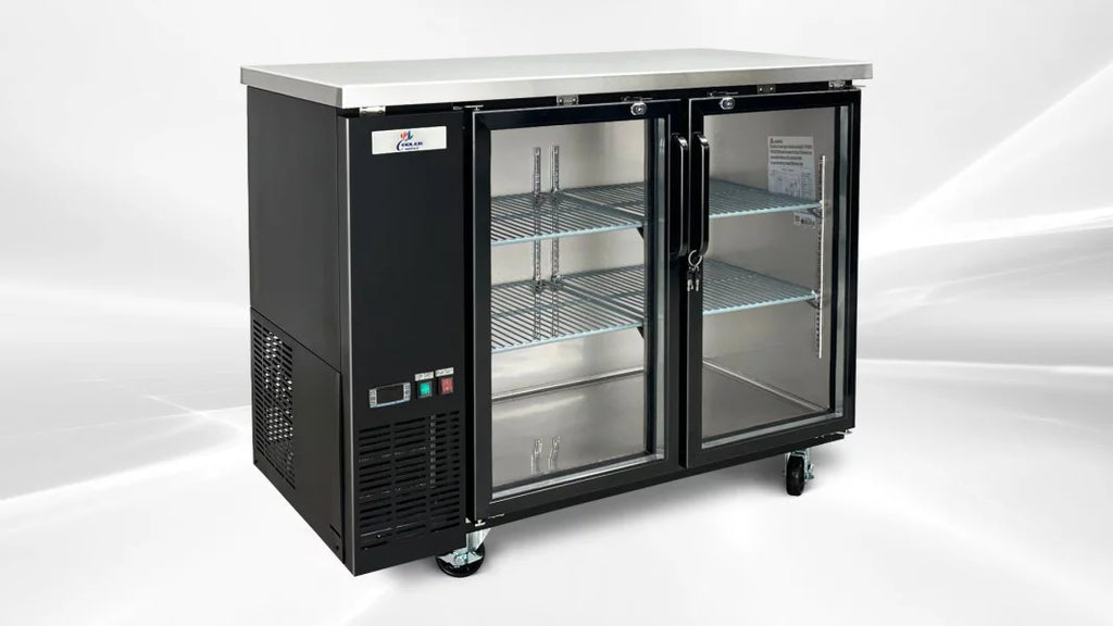 Black Glass Door Back Bar Refrigerator Beer Cooler with LED Lighting I711157