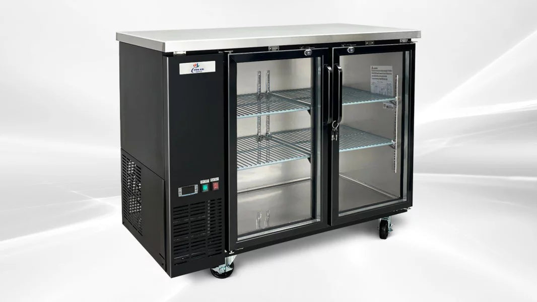 Black Glass Door Back Bar Refrigerator Beer Cooler with LED Lighting I711157