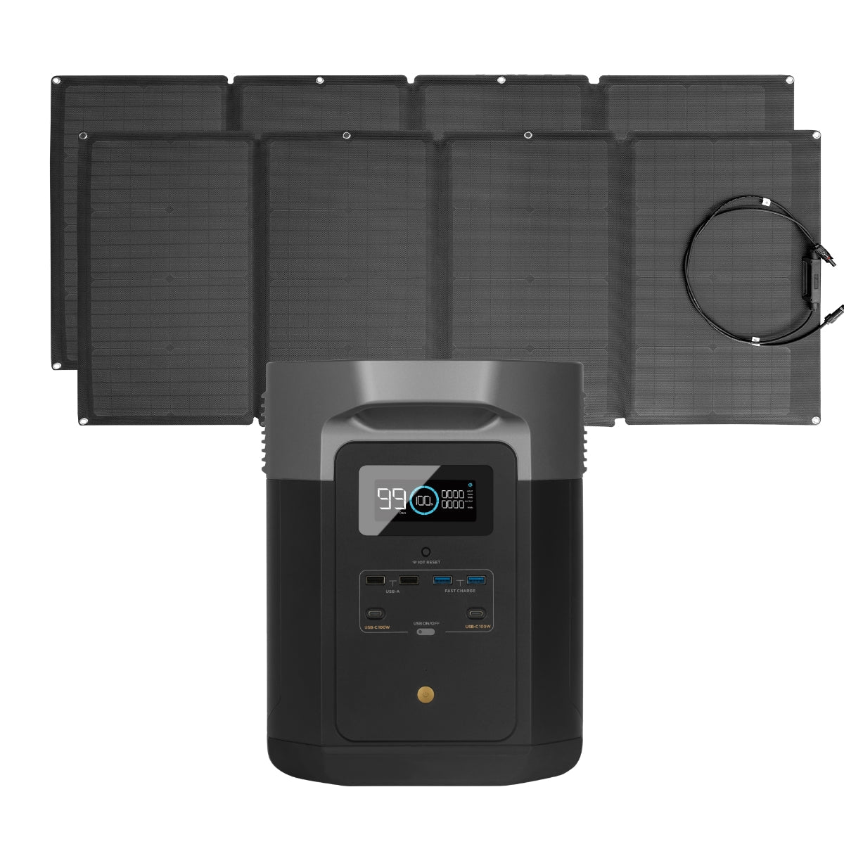 Portable Power Station and 2 x Portable Solar Panel P741