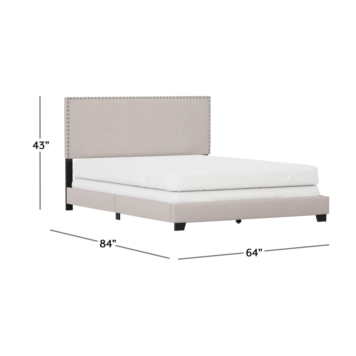 Charcoal Faux Leather Queen Bed D348350
