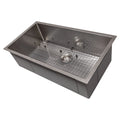 33 in. Undermount Single Bowl Stainless Steel Kitchen Sink with Bottom Grid M965