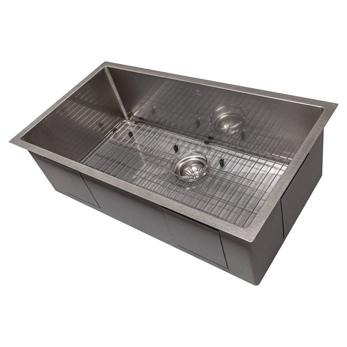 33 in. Undermount Single Bowl Stainless Steel Kitchen Sink with Bottom Grid M965