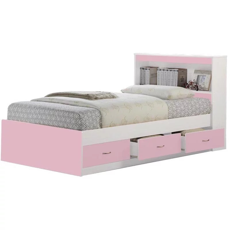 Black Twin-Size Captain Bed with 3 Drawers and Headboard A466690