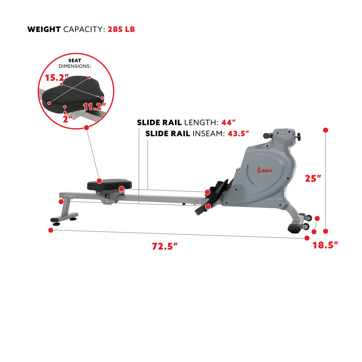 Space Efficient Magnetic Resistance Rowing Machine M655