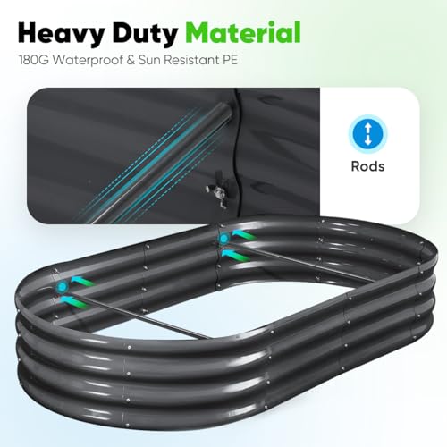 Galvanized Raised Garden Bed Kit with Self Watering System and Mesh Cover, 6x3x1Ft N108504