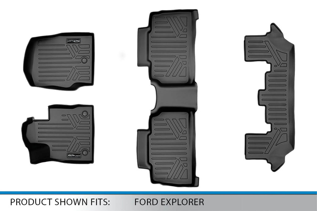 Black Floor Mats Liner Set with 2nd Row Bench Seats B4833