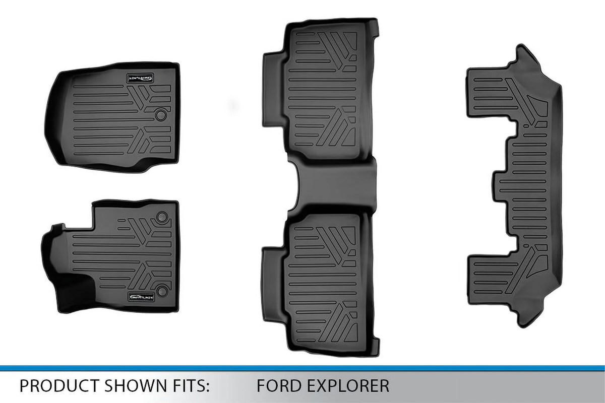 Black Floor Mats Liner Set with 2nd Row Bench Seats B4833