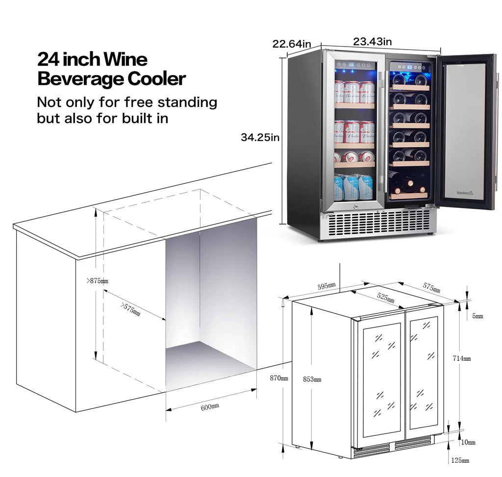 24in Dual Zone Wine and Beverage Refrigerator B86518