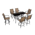 8-Piece Beige Black Metal Outdoor Dining Set A227