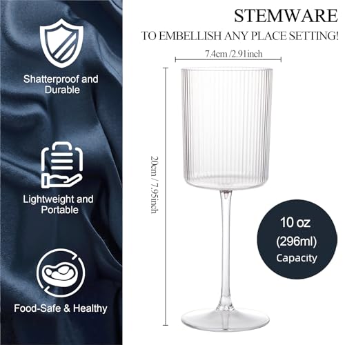 24 Pack 6oz Clear Ribbed Plastic Champagne Flutes L60813