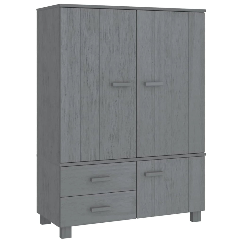 Dark Gray Solid Wood Pine Wardrobe W386834