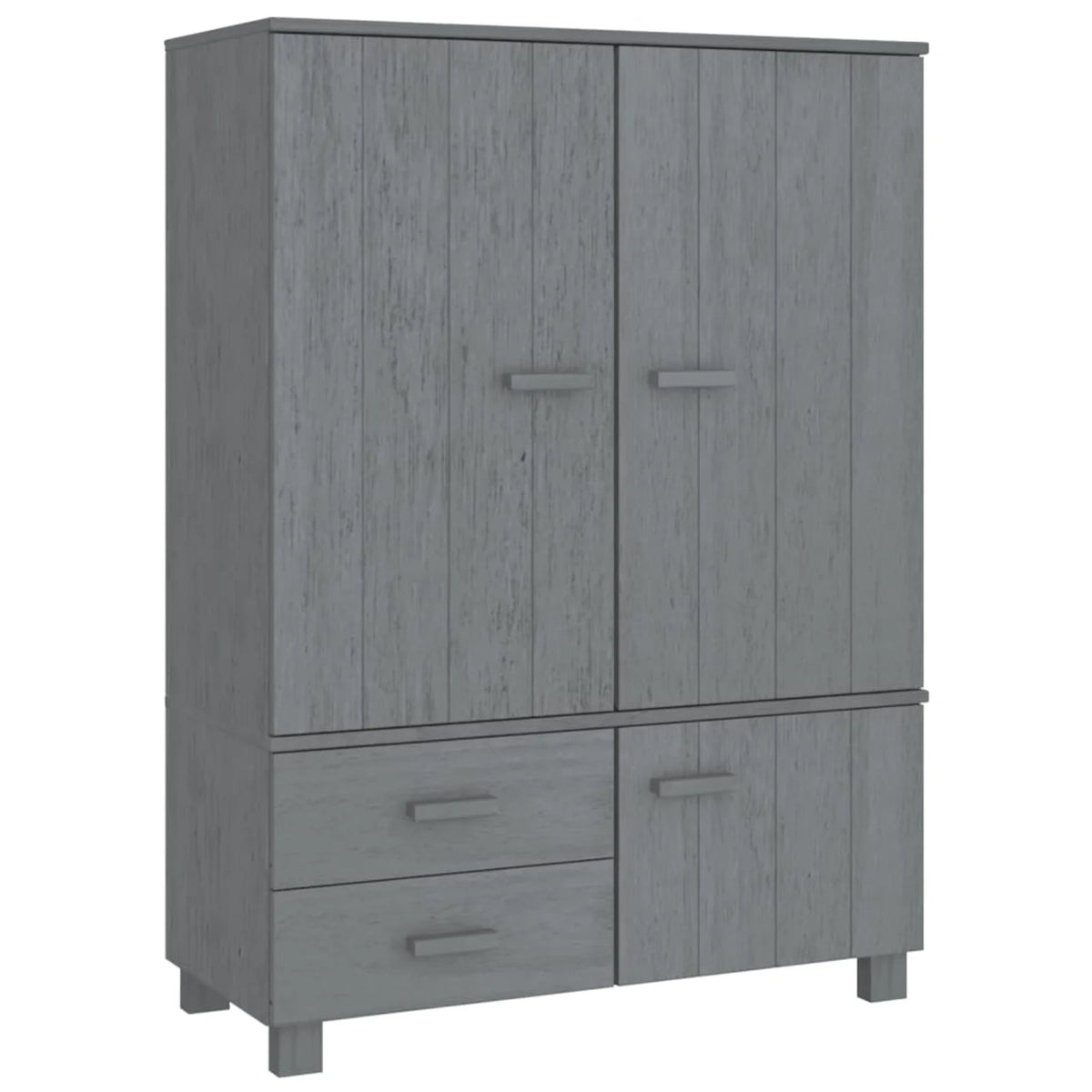 Dark Gray Solid Wood Pine Wardrobe W386834