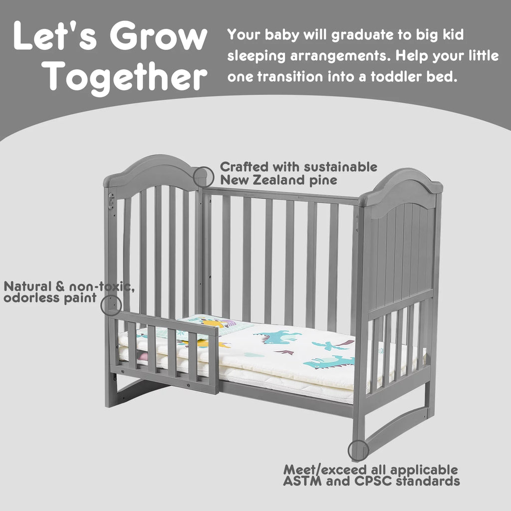 6-in-1 Convertible Mini Crib with Mattress and Mosquito Net Y2287