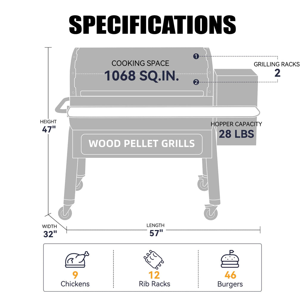 Wood Pellet Grill & Smoker with WiFi Q53805