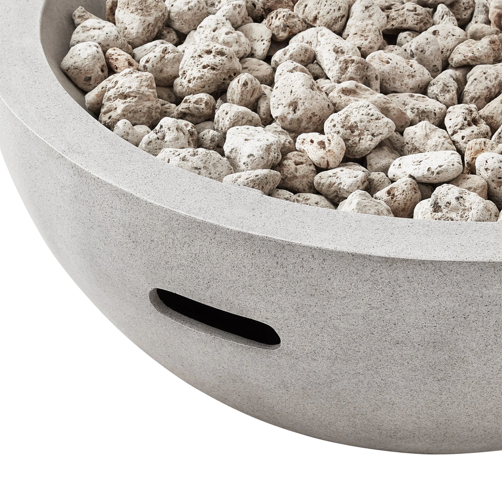 36 Round 65,000 BTU Propane Faux Concrete Fire Pit with Tank Hideaway N186