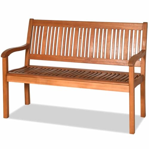 Wooden Bench with Curved Armrest & Backrest F1713