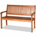 Wooden Bench with Curved Armrest & Backrest F1713