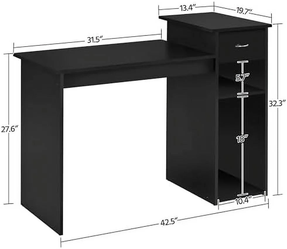47 inch Computer Desk with Drawers and Printer Shelf P946725