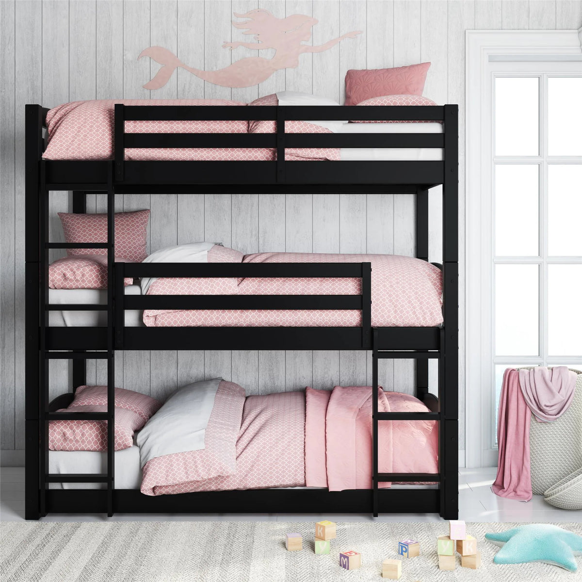 Twin Over Twin Over Twin Convertible Bunk Bed Y363203