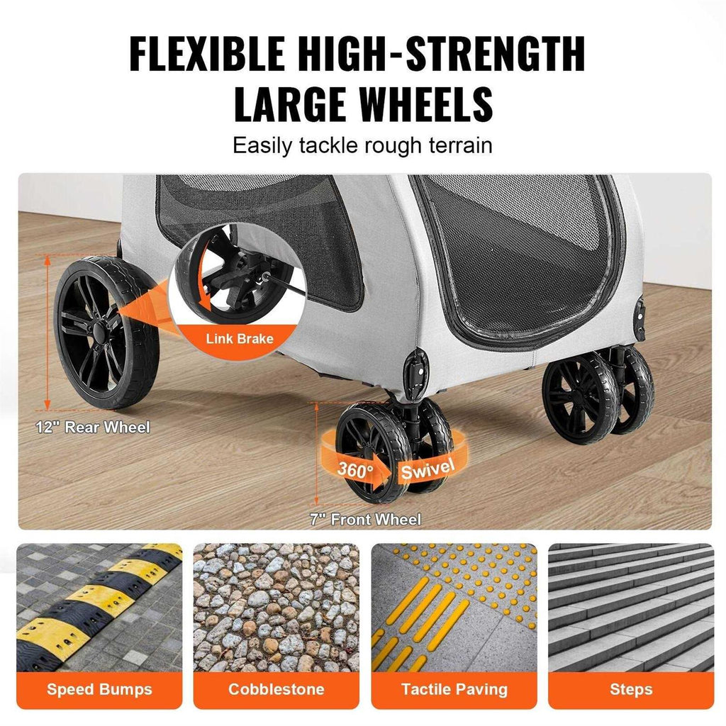 4 Wheels Pet Stroller with Brakes X49338