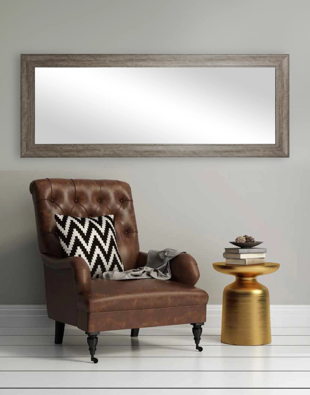 27 x 70 Rectangular Full Length Gray Mirror L8702