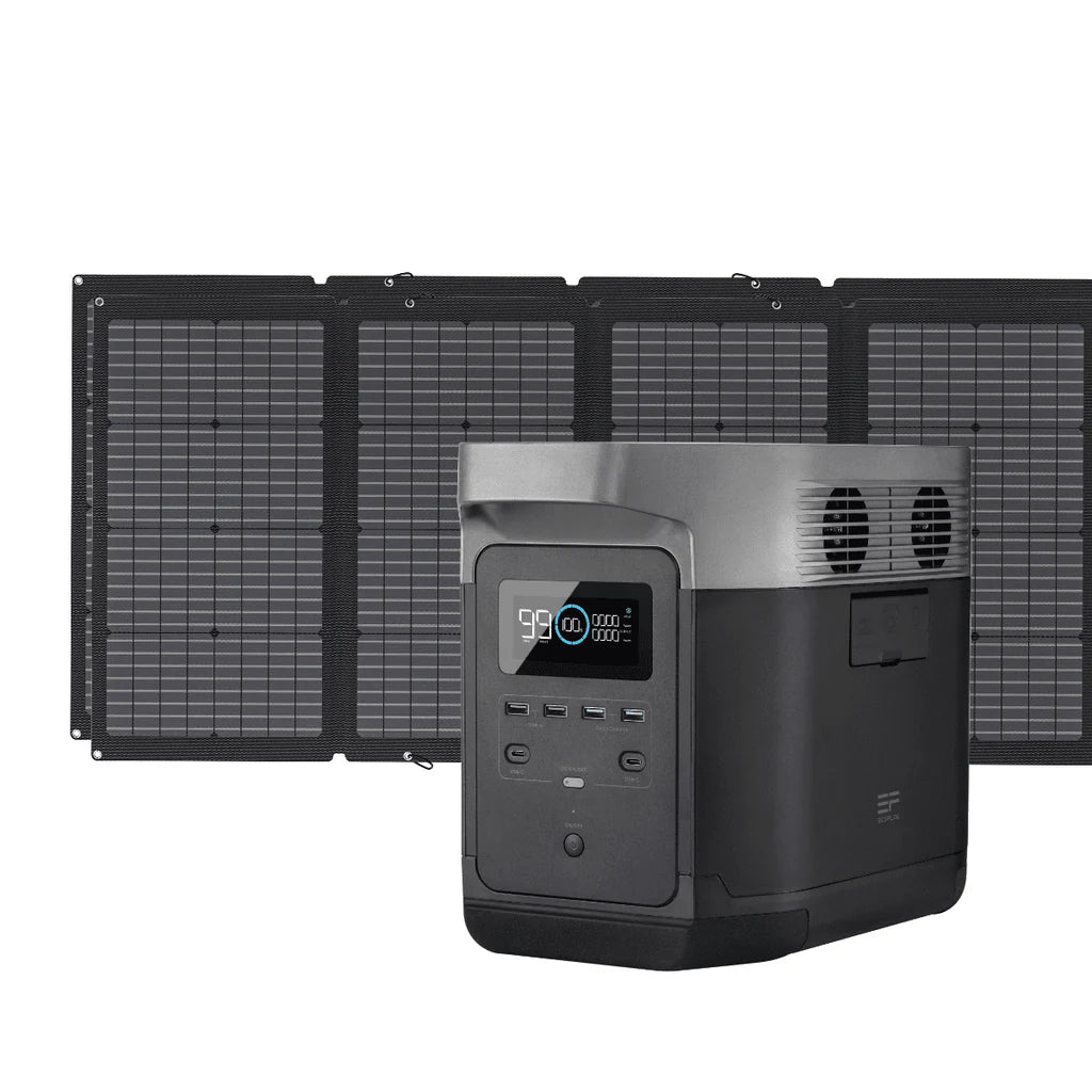 Portable Power Station and 2 Bifacial Solar Panels X284