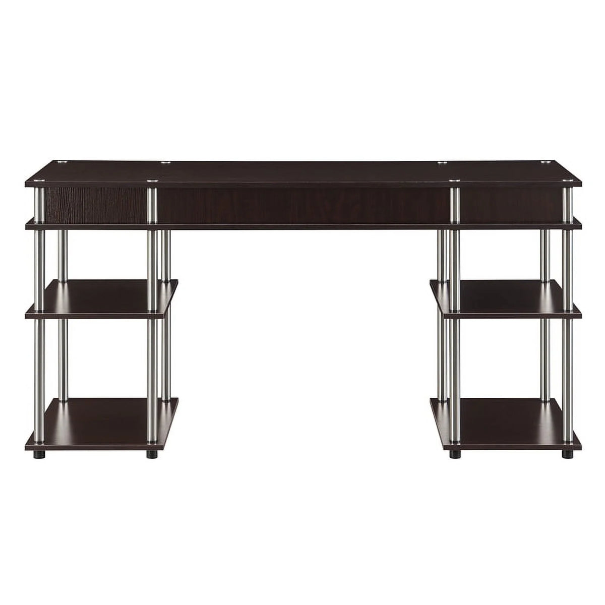 Espresso Wood Student Desk with Shelves E2010